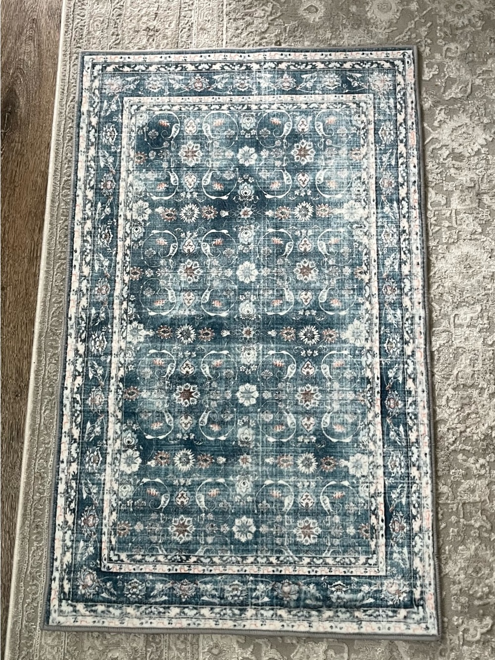 Blue Vintage-Inspired Rug 42”x26”